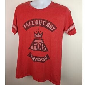 FallOut Boy Chicago Short Sleeve T Shirt Size Medium Red